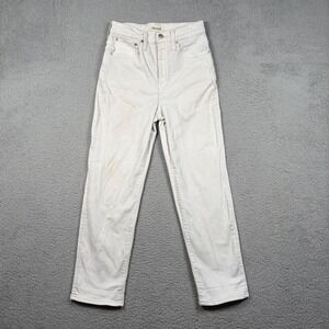 Madewell Classic Straight Womens Jean White High Rise Denim Pants Size 25 Preppy